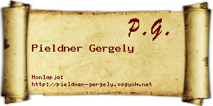 Pieldner Gergely névjegykártya